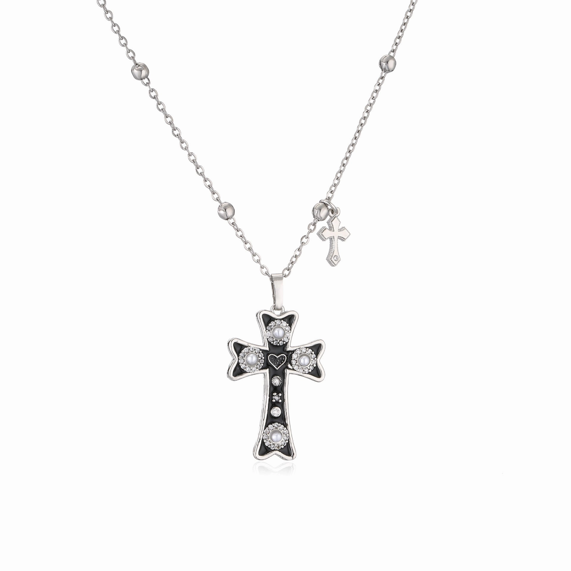 Wholesale Copper Gold Plated Oil Drip Cross Necklace