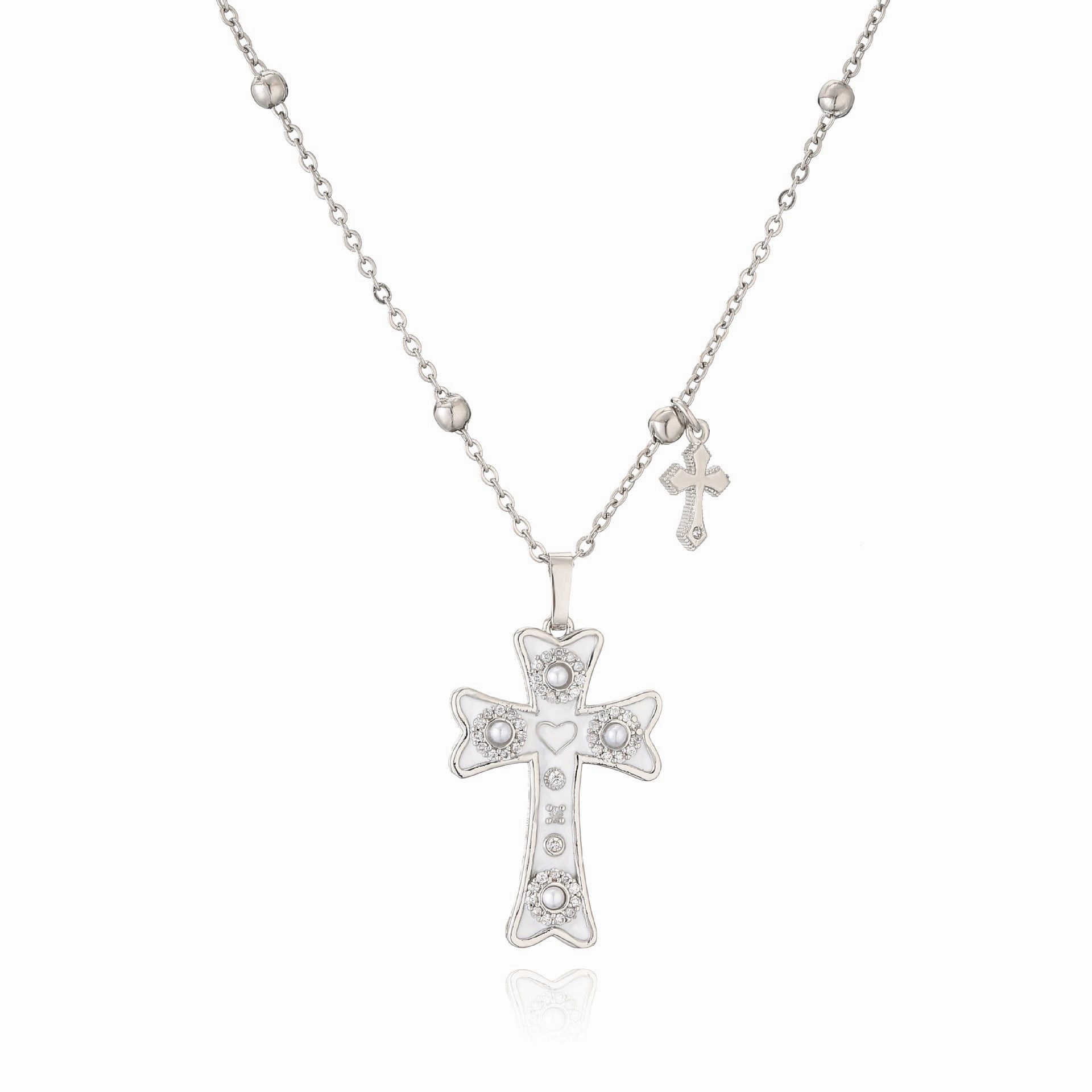Wholesale Copper Gold Plated Oil Drip Cross Necklace