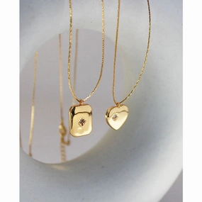 wholesale Copper Heart Pendant Micro Paved Zircon Clavicle Necklace