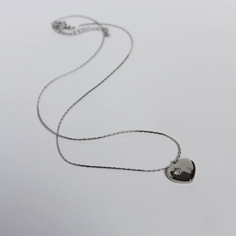 wholesale Copper Heart Pendant Micro Paved Zircon Clavicle Necklace