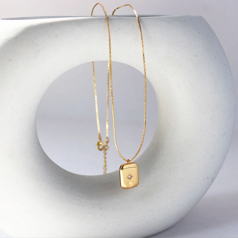 wholesale Copper Heart Pendant Micro Paved Zircon Clavicle Necklace