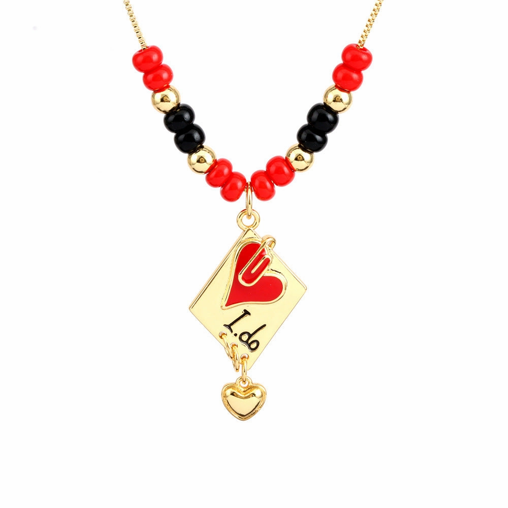 Wholesale Copper Heart-shaped Magic Eye Pendant Necklace