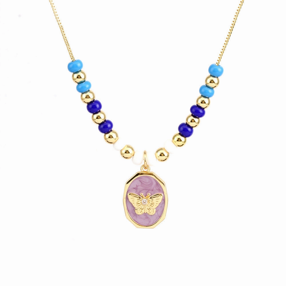 Wholesale Copper Heart-shaped Magic Eye Pendant Necklace