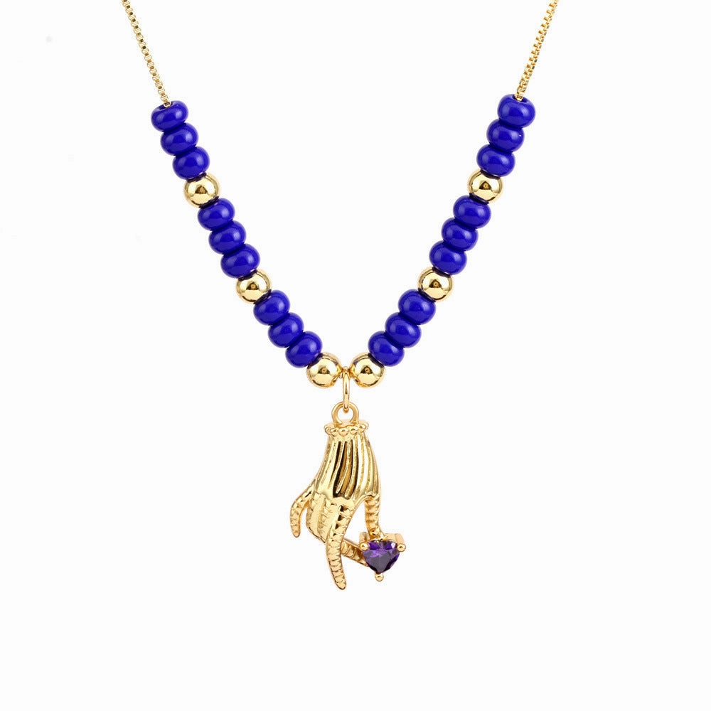 Wholesale Copper Heart-shaped Magic Eye Pendant Necklace