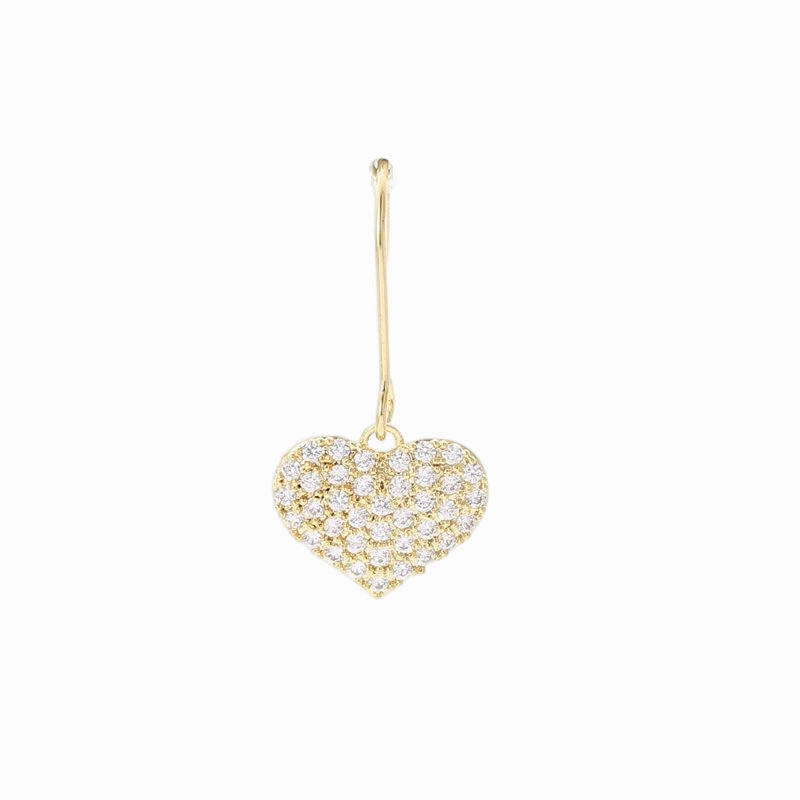 Wholesale Copper Inlaid Zirconia Heart Earrings