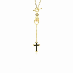 Wholesale Copper Long Tassel Cross Necklace