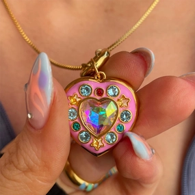Wholesale Copper Love Full Diamond Open Close Album, Photo Frame Necklace