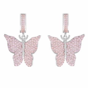 Wholesale Copper Micropaved Zircon Butterfly Earrings