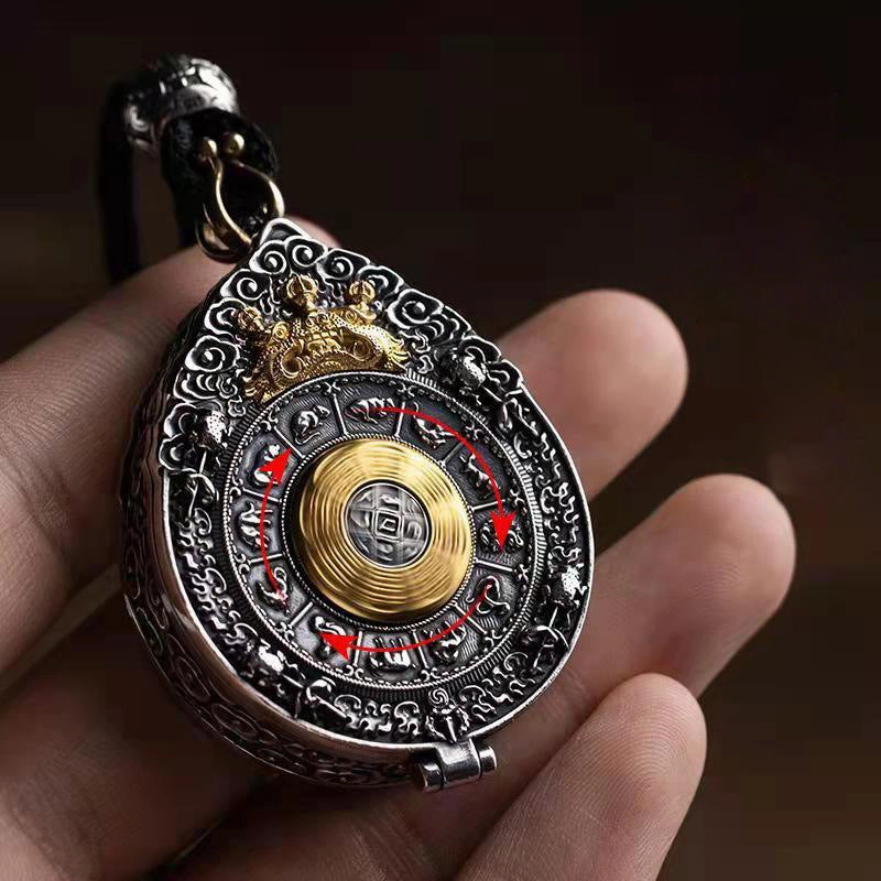 Wholesale Copper Nine Palace Gossip Brand Gawu Box Built-in Pendant Men's Necklace