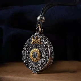 Wholesale Copper Nine Palace Gossip Brand Gawu Box Built-in Pendant Men's Necklace