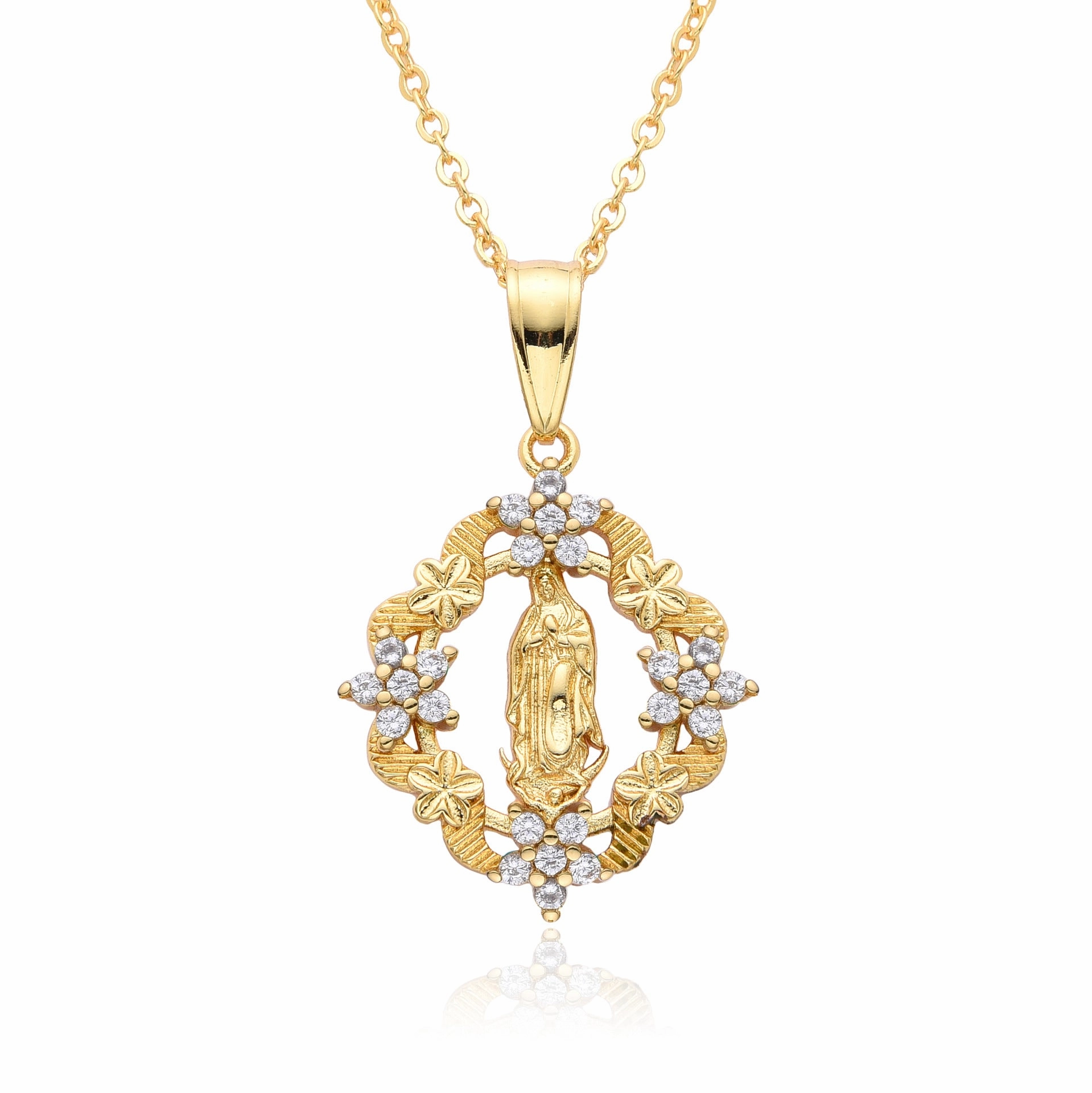 Wholesale Copper Plated 18K Gold Flower Necklace