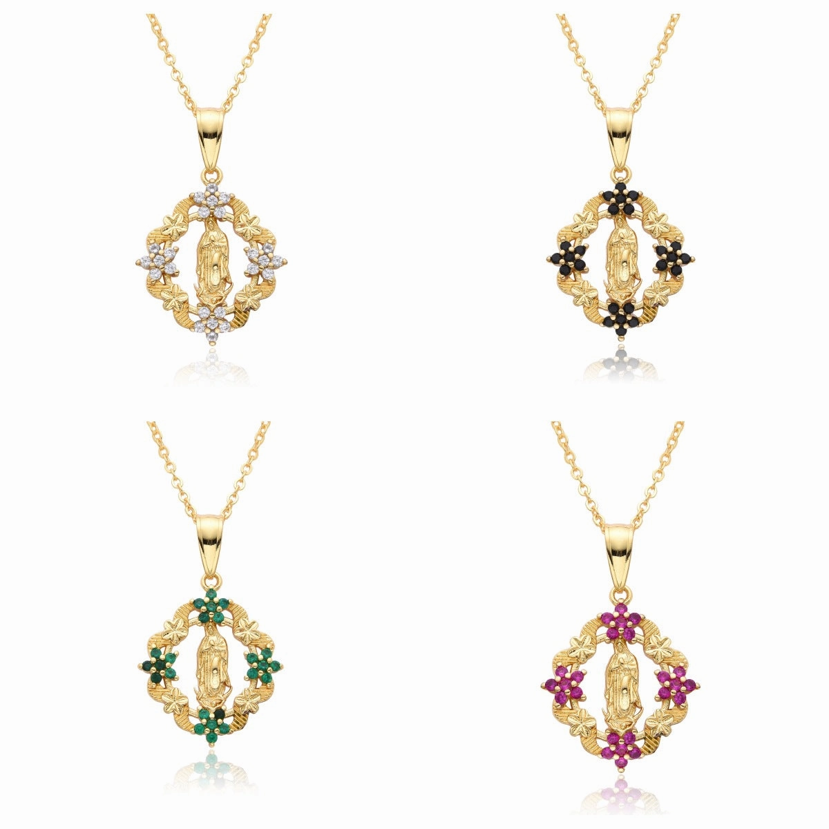 Wholesale Copper Plated 18K Gold Flower Necklace