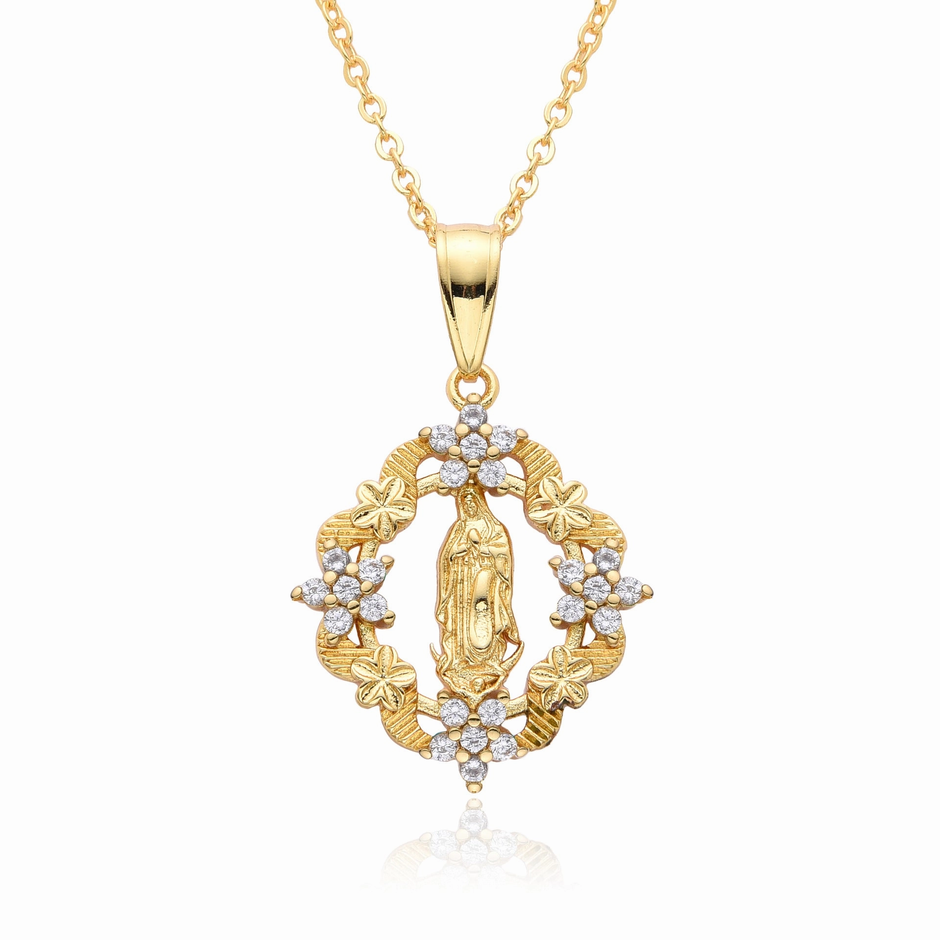 Wholesale Copper Plated 18K Gold Flower Necklace