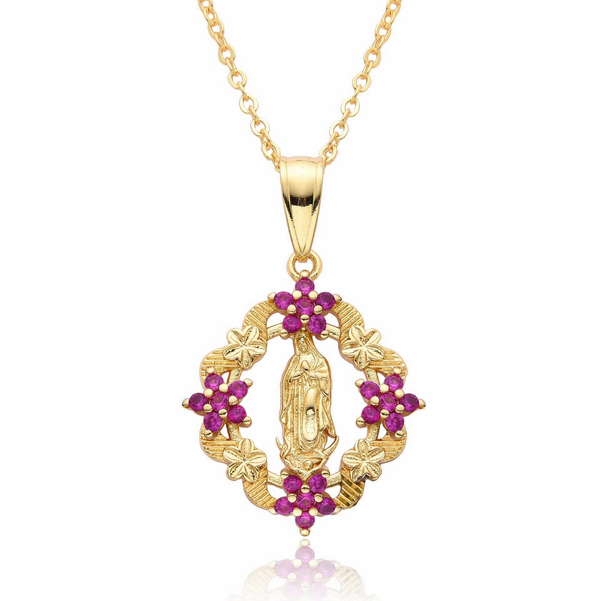Wholesale Copper Plated 18K Gold Flower Necklace