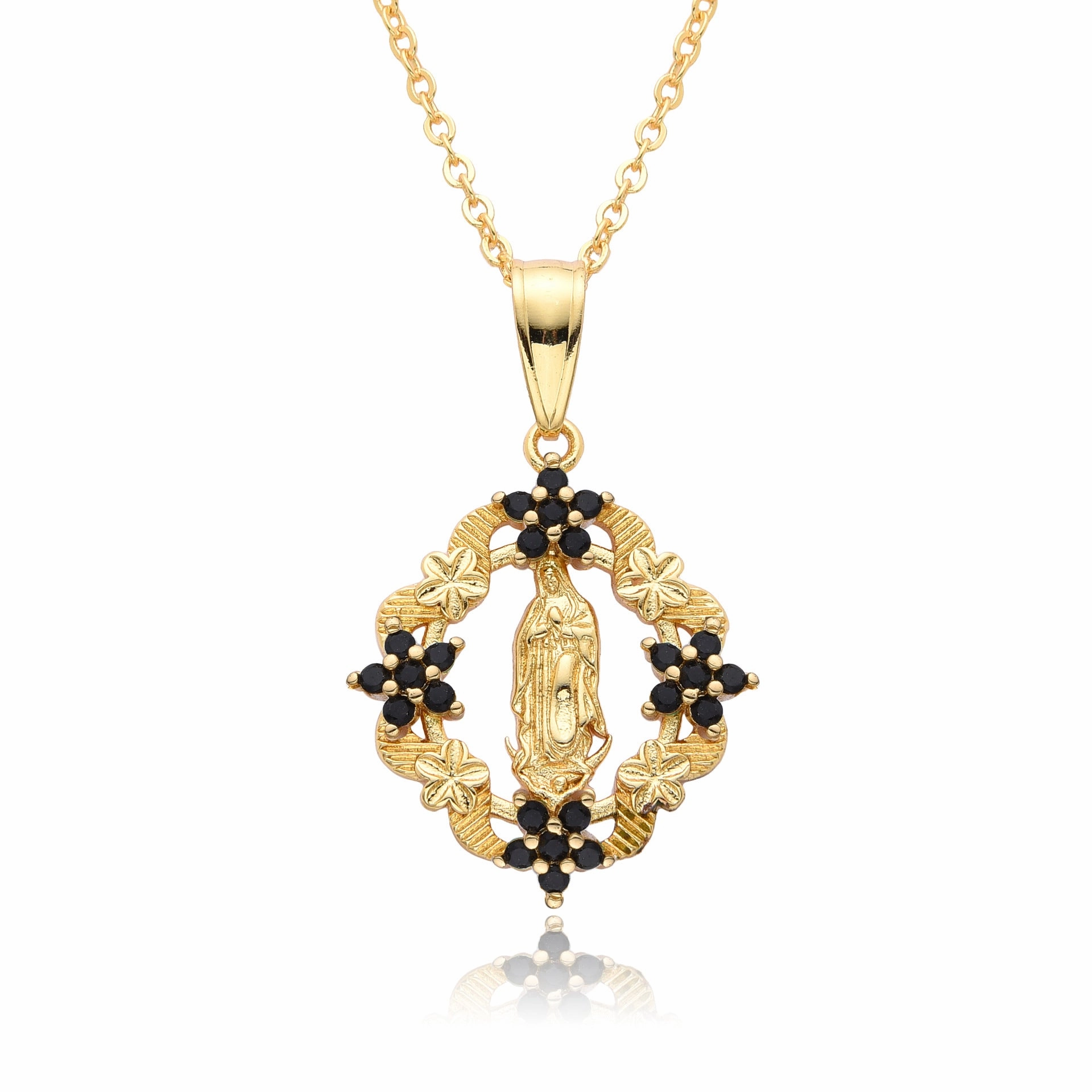 Wholesale Copper Plated 18K Gold Flower Necklace