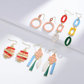 Wholesale Copper Plated Enamel Drop Oil Vintage Earrings
