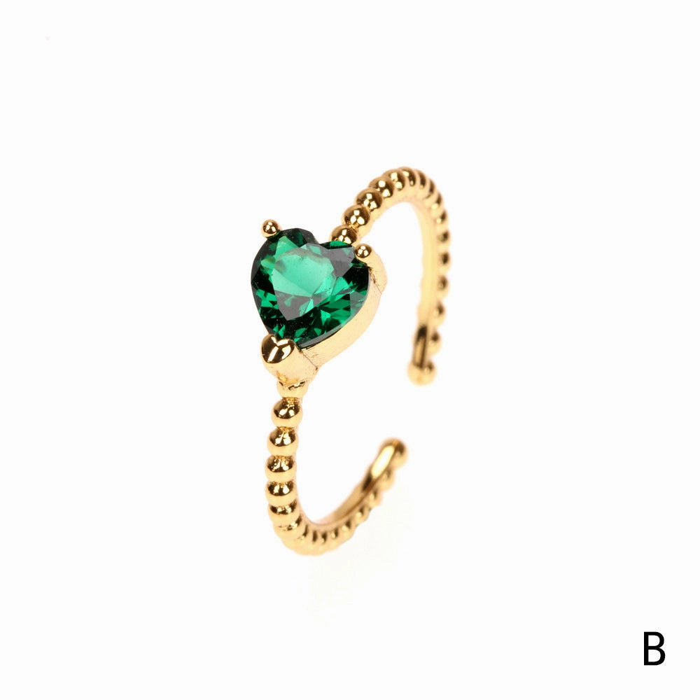Wholesale Copper Plated Gold Inlaid Zircon Open Ring