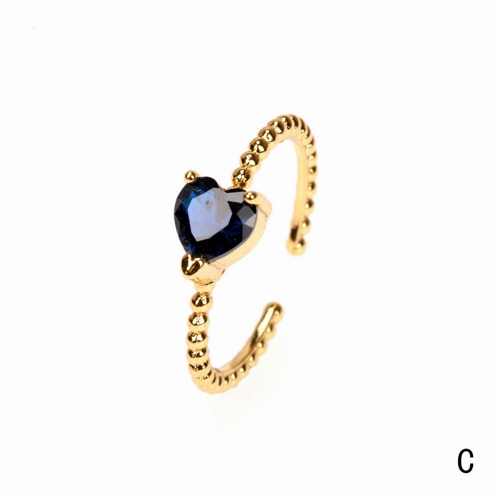 Wholesale Copper Plated Gold Inlaid Zircon Open Ring