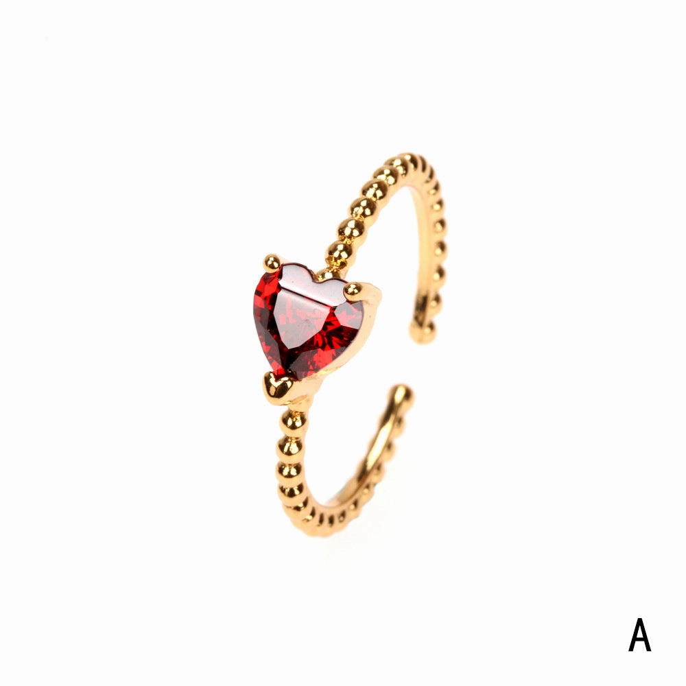 Wholesale Copper Plated Gold Inlaid Zircon Open Ring