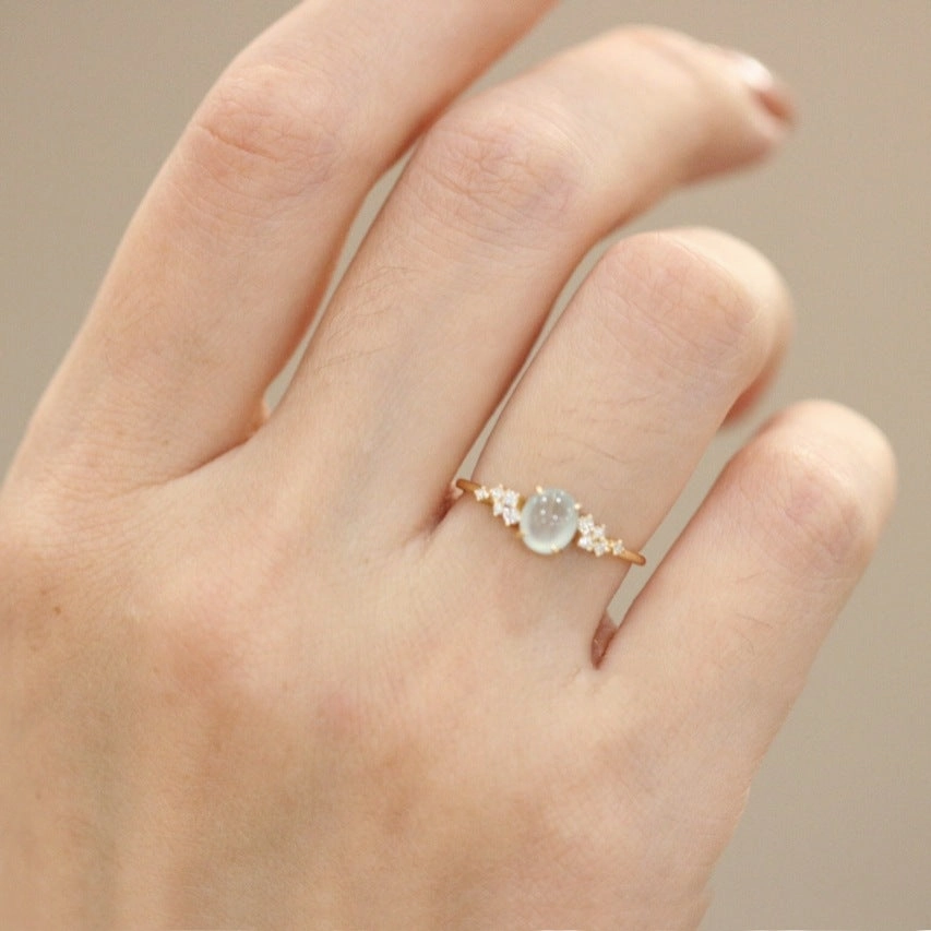 Wholesale Copper Plated Moonlight Stone Exquisite Ring