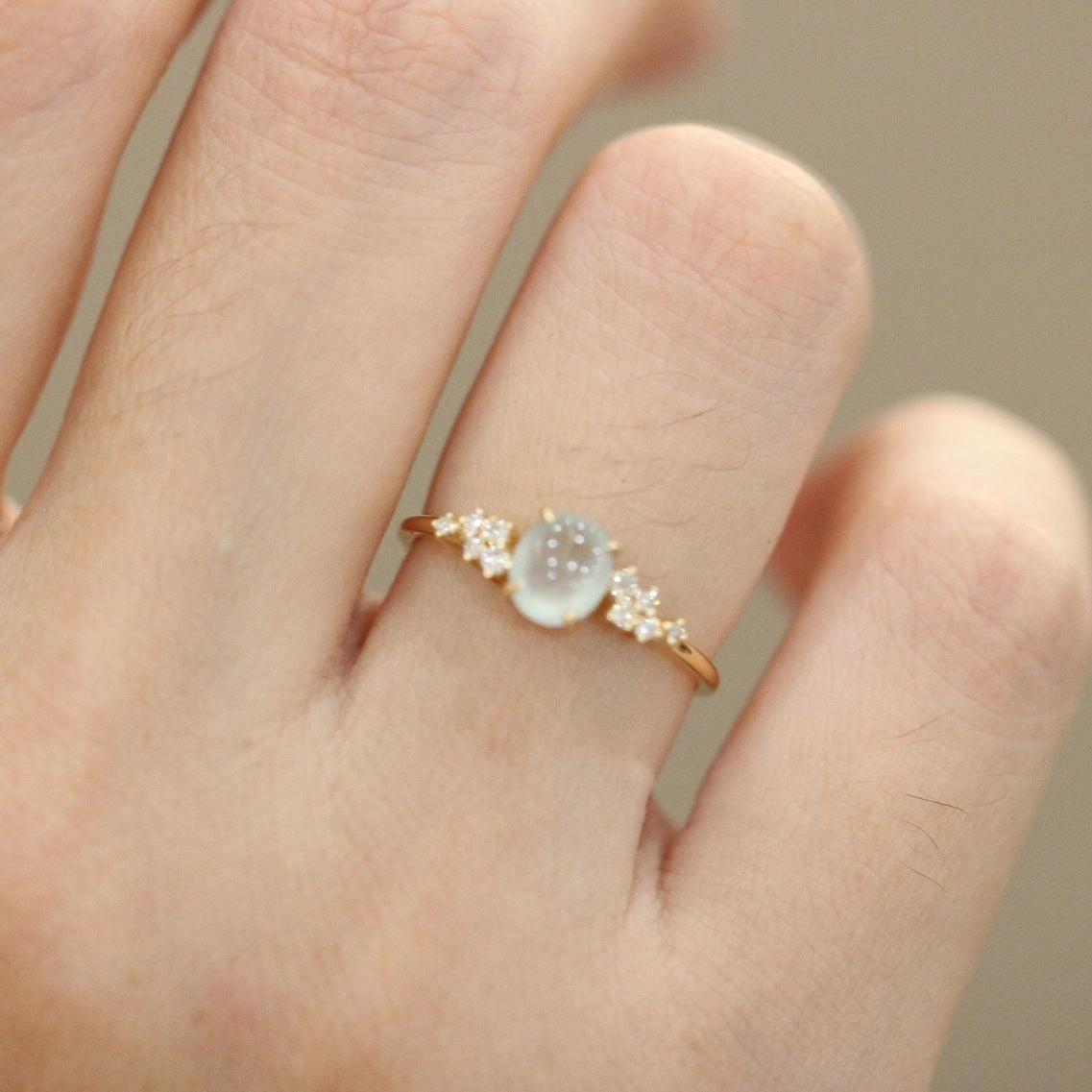 Wholesale Copper Plated Moonlight Stone Exquisite Ring