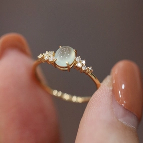 Wholesale Copper Plated Moonlight Stone Exquisite Ring