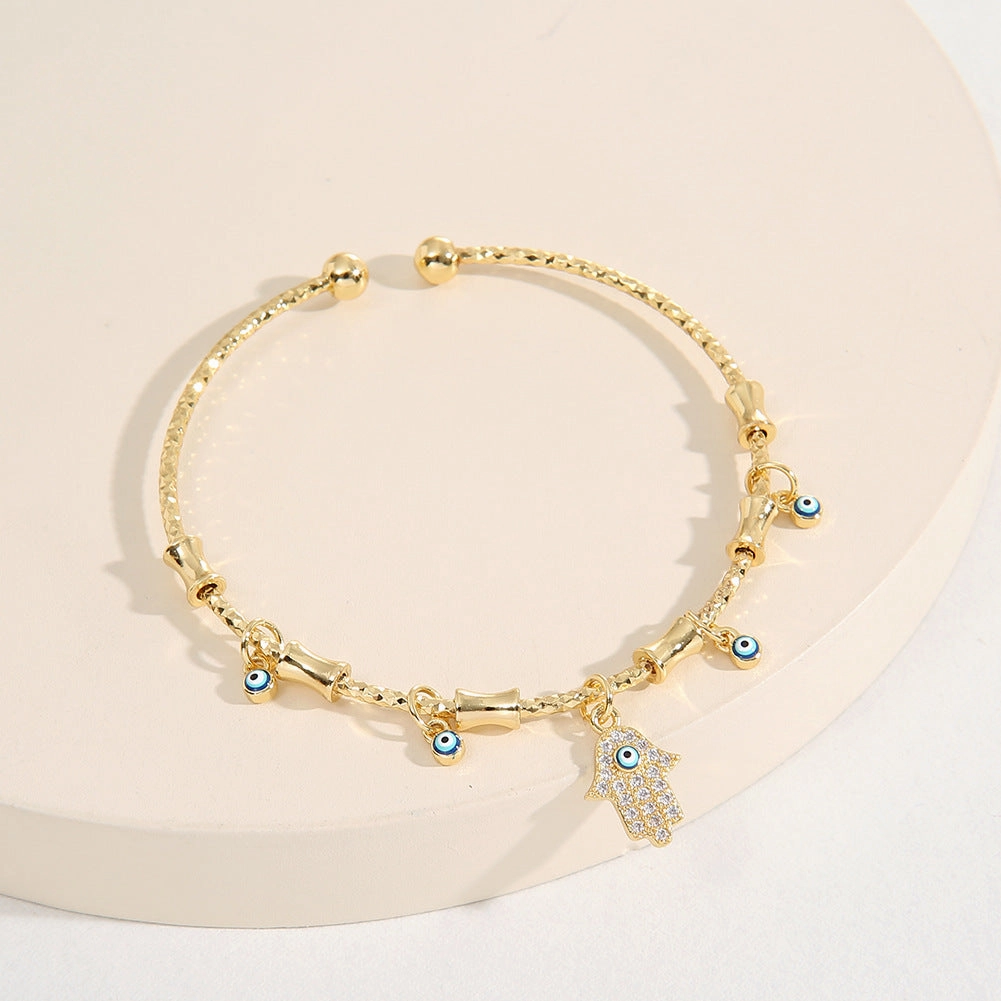 Wholesale Copper Plated Real Gold Demon Eye Bracelet