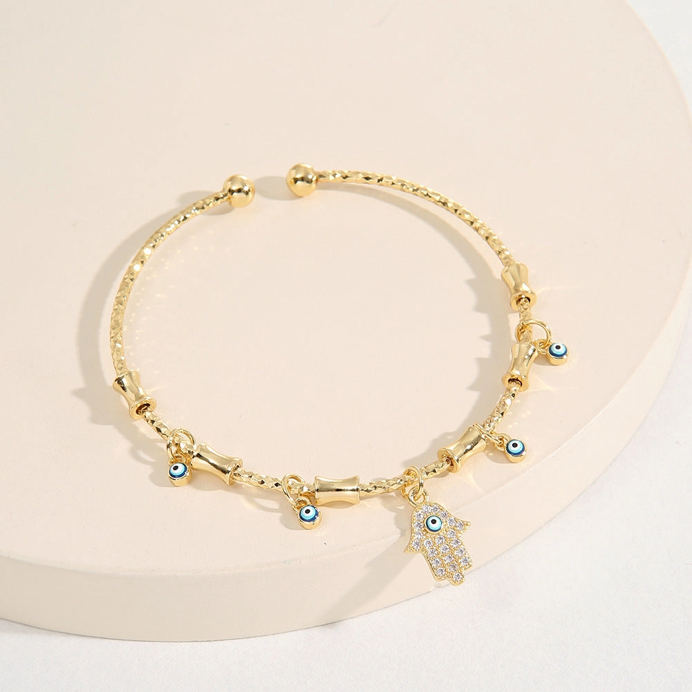 Wholesale Copper Plated Real Gold Demon Eye Bracelet