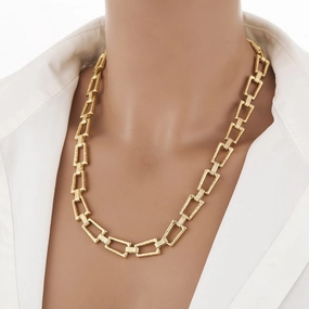 Wholesale Copper Plated Real Gold Simple Necklace