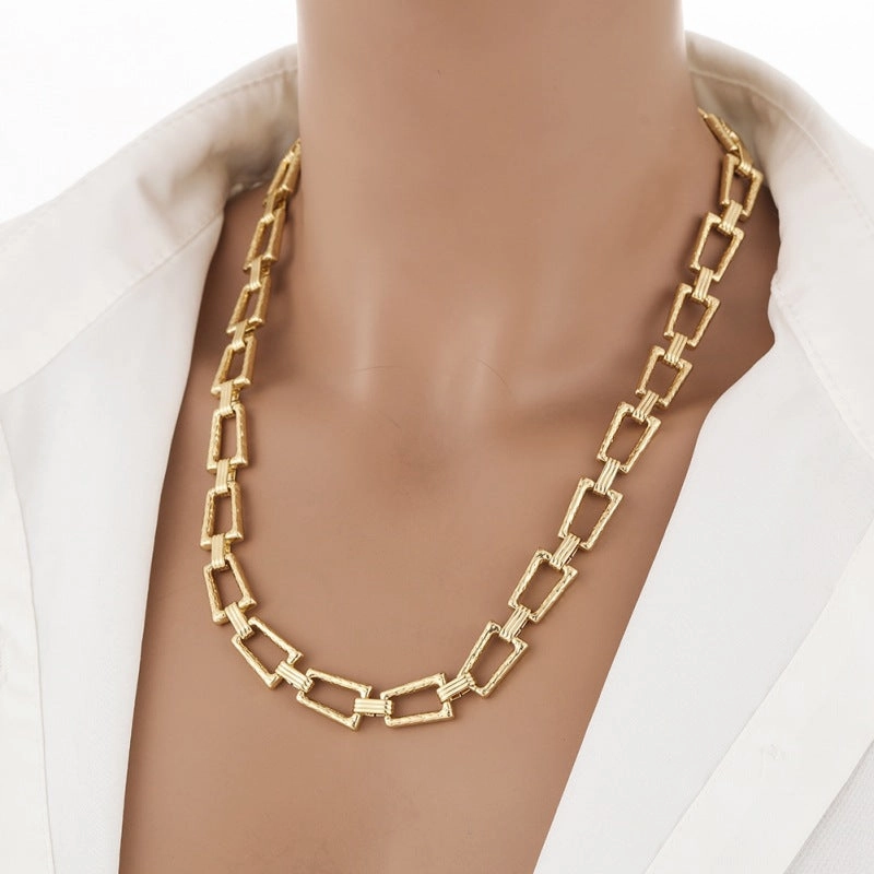 Wholesale Copper Plated Real Gold Simple Necklace