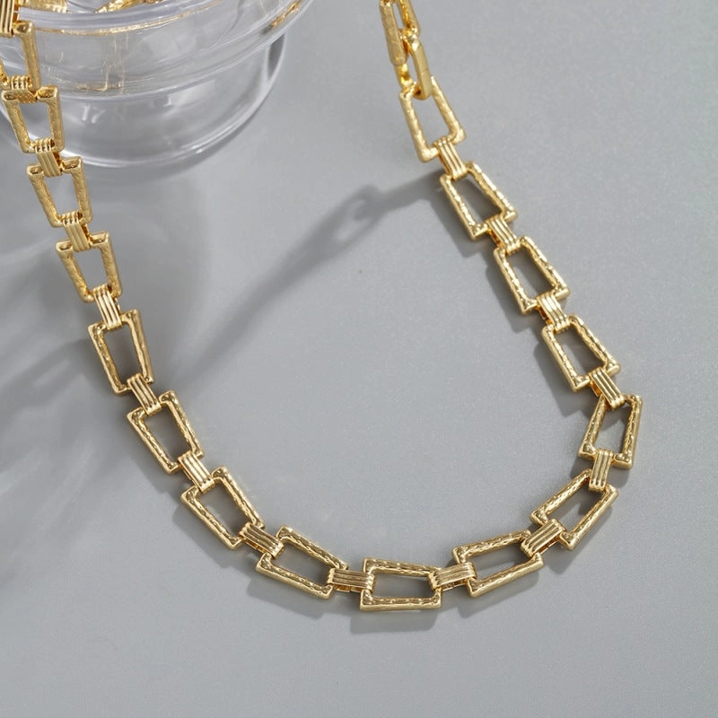 Wholesale Copper Plated Real Gold Simple Necklace