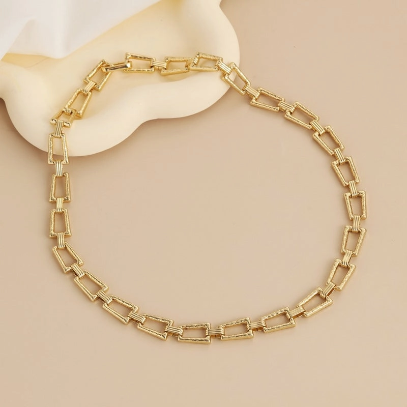 Wholesale Copper Plated Real Gold Simple Necklace
