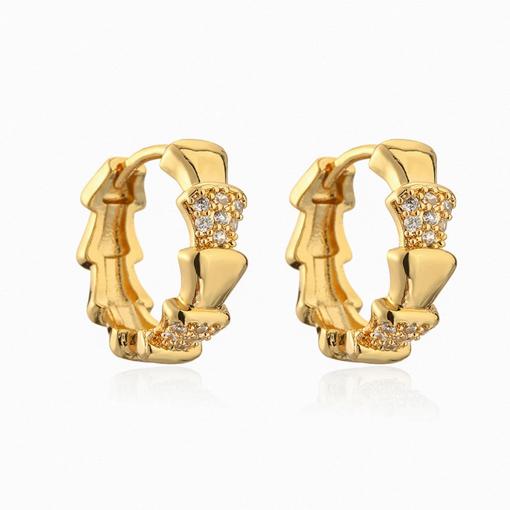 Wholesale Copper Plated Real Gold Zircon Earrings