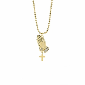 Wholesale Copper Prayer Hand Cross Necklace