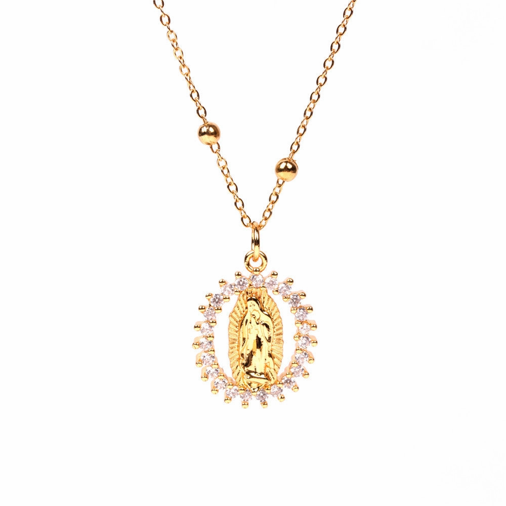 Wholesale Copper Round Hollow Creative Necklace