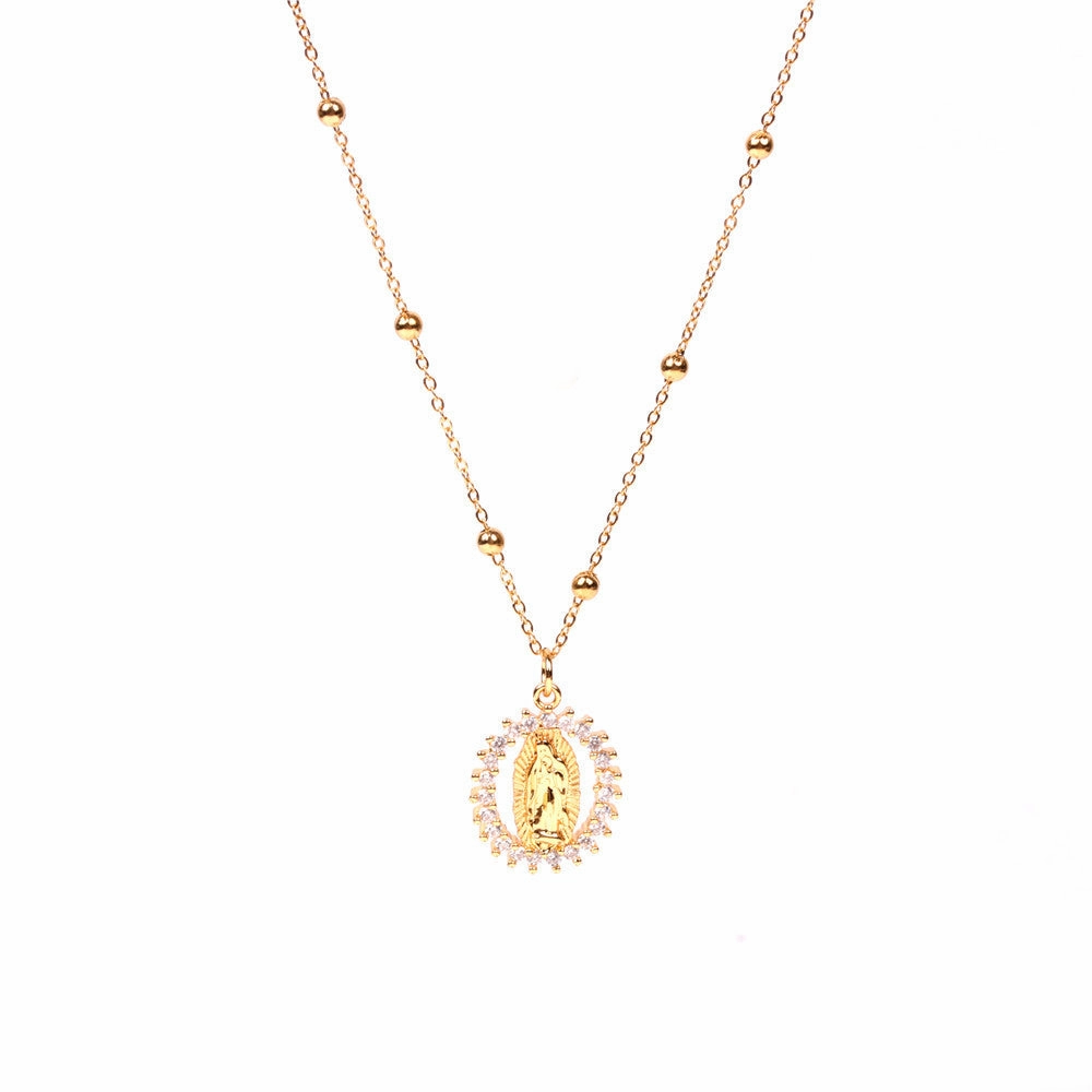 Wholesale Copper Round Hollow Creative Necklace
