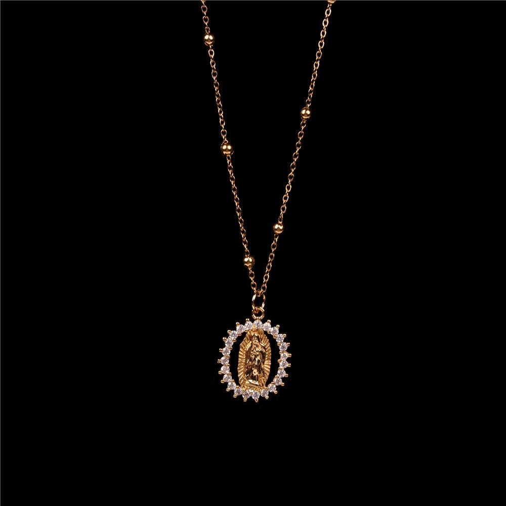 Wholesale Copper Round Hollow Creative Necklace