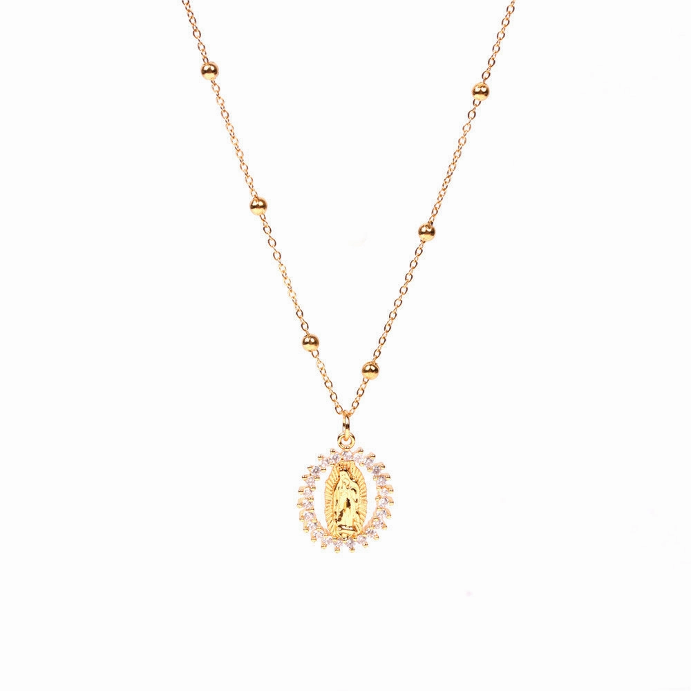 Wholesale Copper Round Hollow Creative Necklace