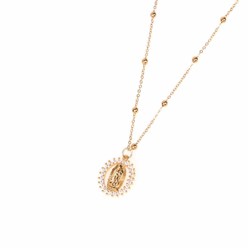 Wholesale Copper Round Hollow Creative Necklace
