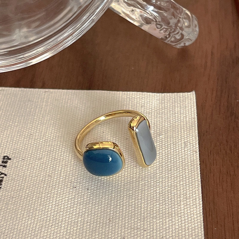 Wholesale copper silver plated fashionable emerald ring