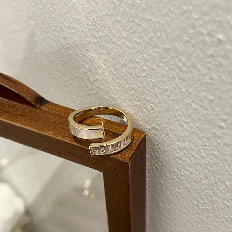 Wholesale copper silver plated fashionable emerald ring