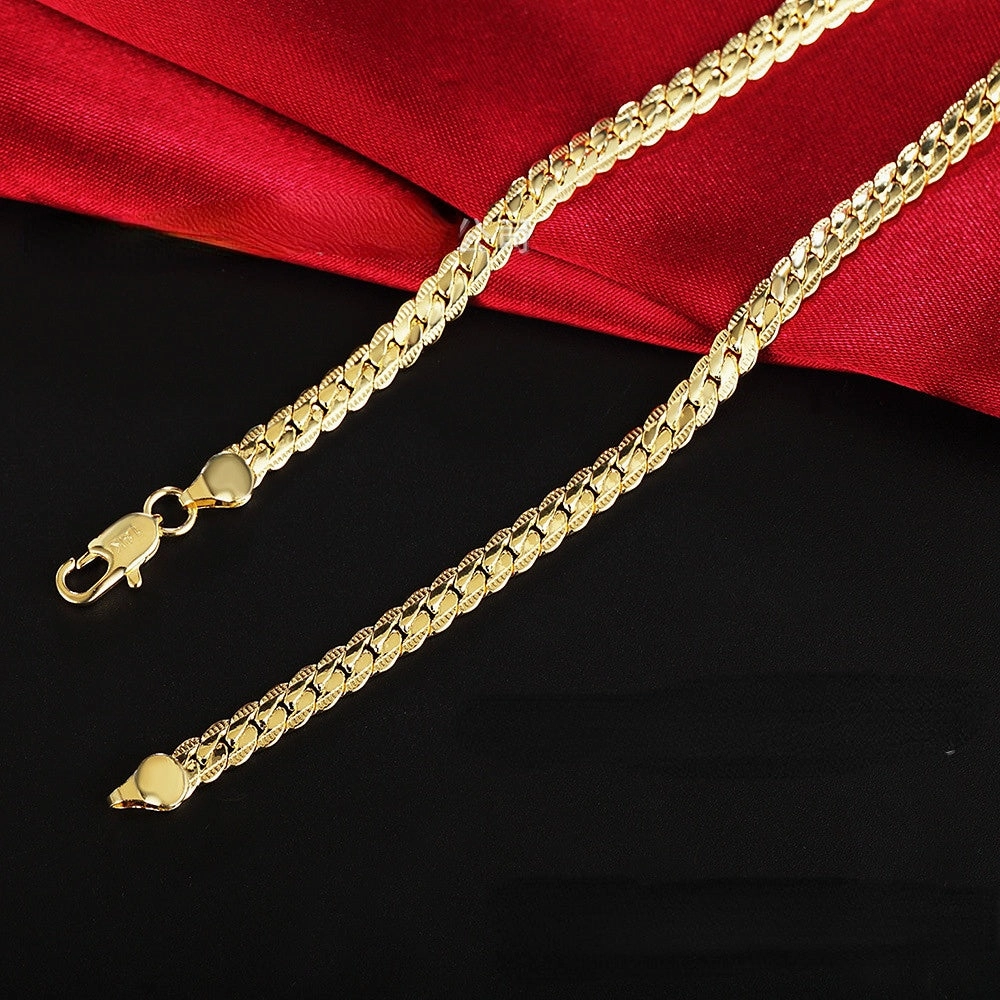Wholesale Copper Silver Plated Full Side Necklace