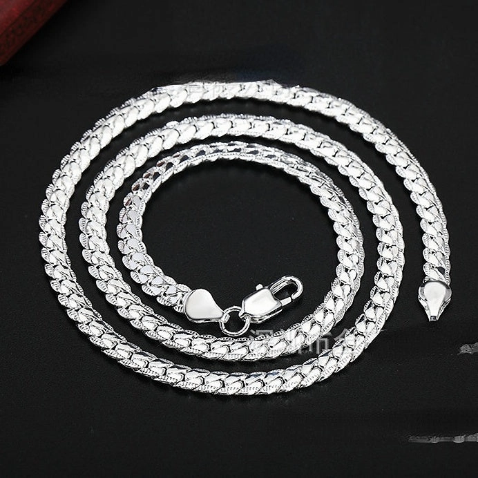 Wholesale Copper Silver Plated Full Side Necklace