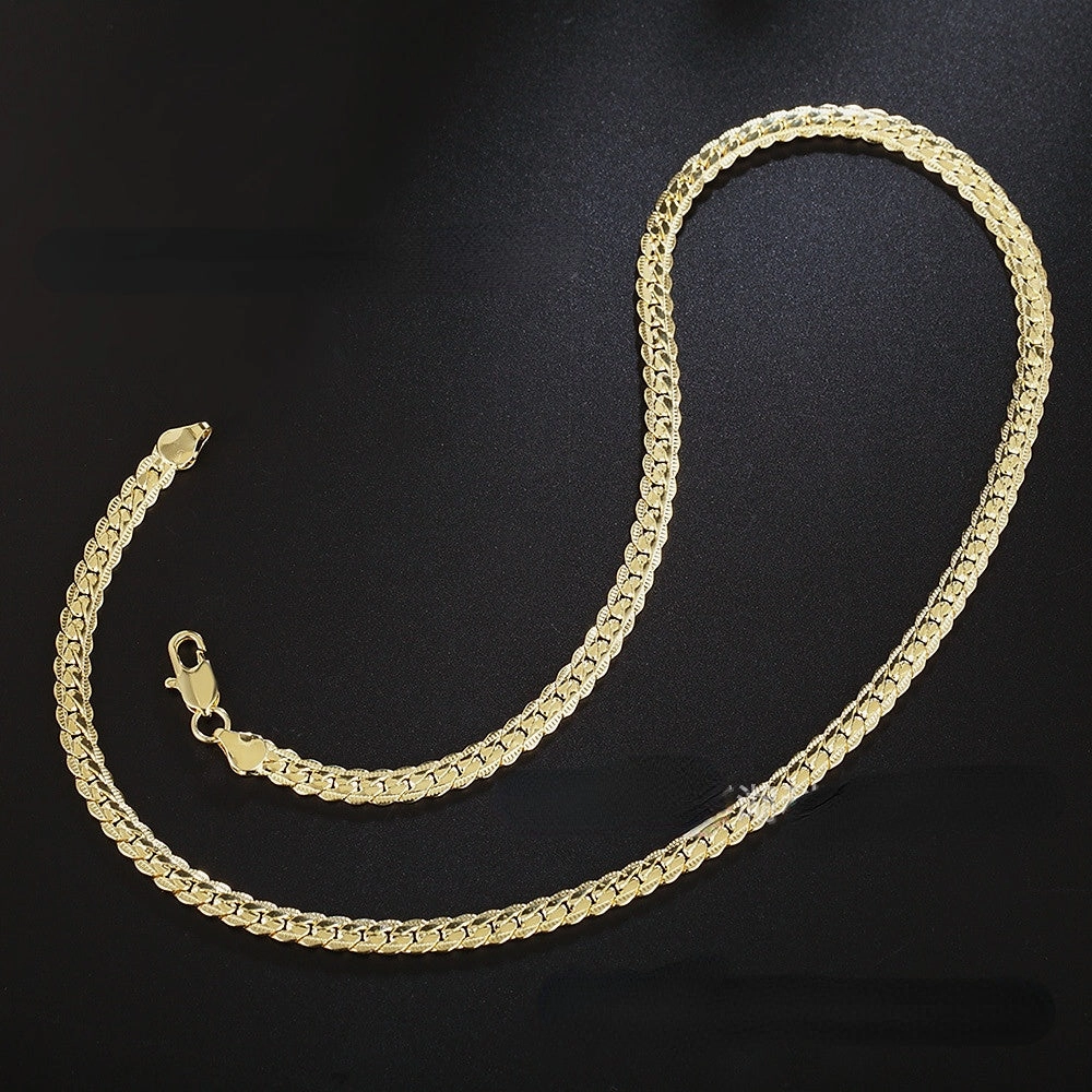Wholesale Copper Silver Plated Full Side Necklace