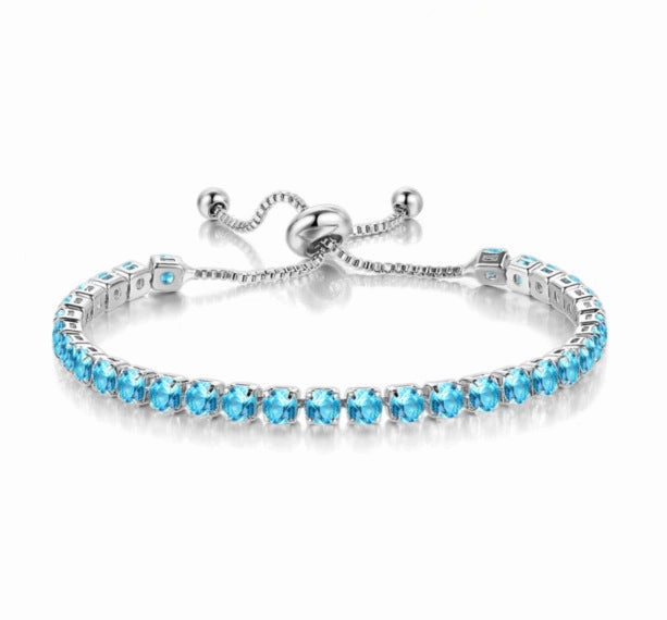Wholesale Copper Single Row Full Diamond Adjustable Bracelet