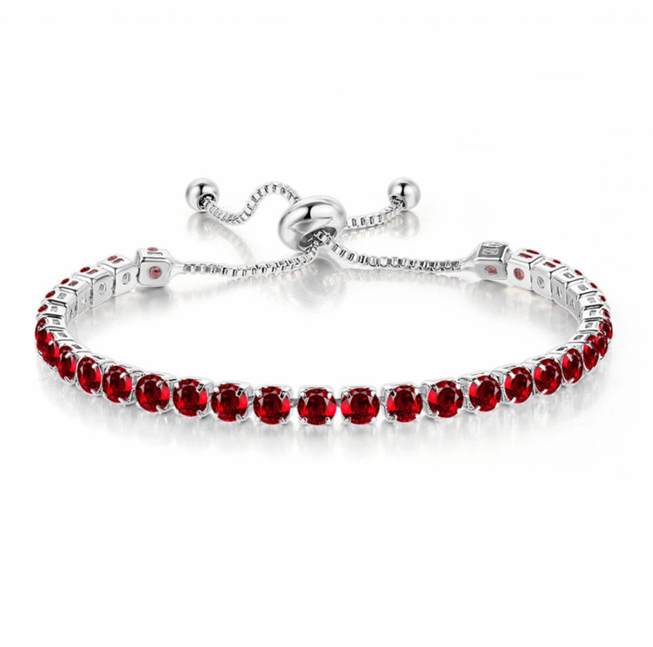 Wholesale Copper Single Row Full Diamond Adjustable Bracelet