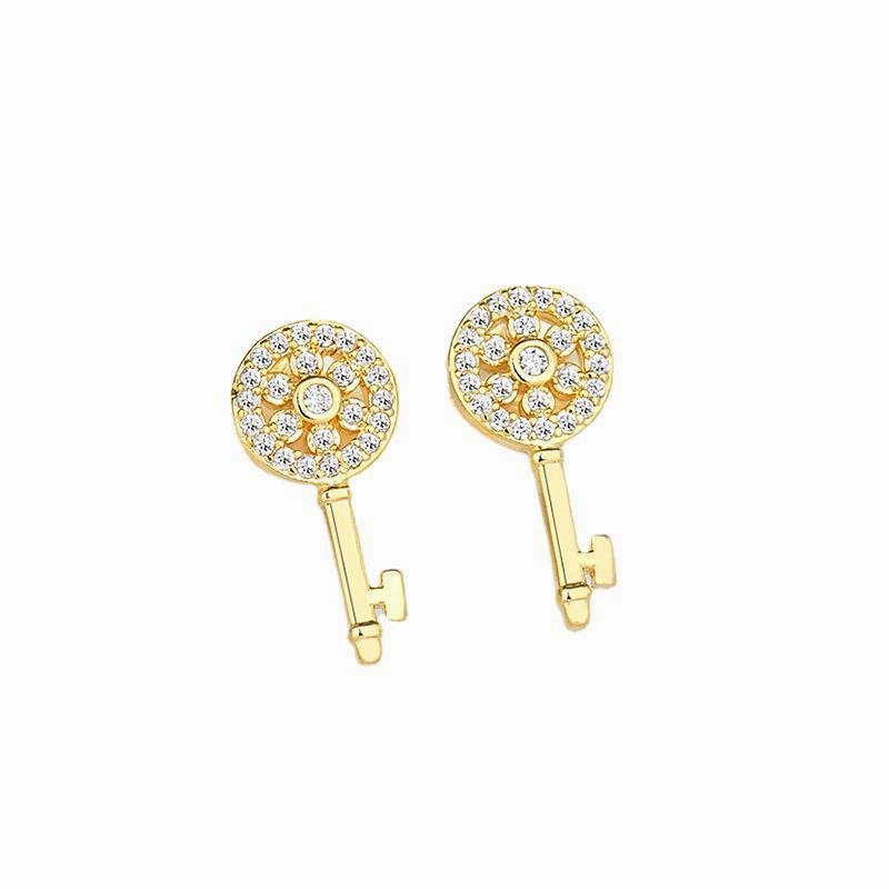Wholesale Copper Small Key Mini Earrings