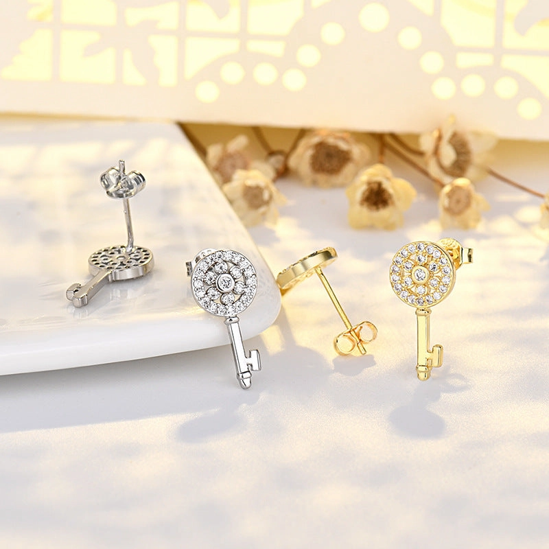 Wholesale Copper Small Key Mini Earrings
