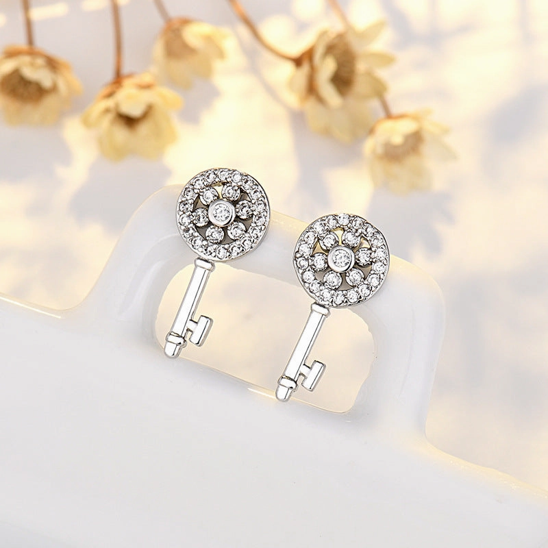 Wholesale Copper Small Key Mini Earrings