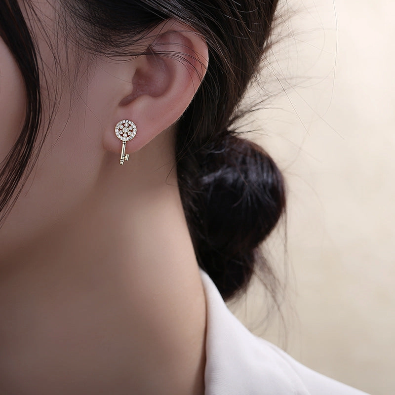 Wholesale Copper Small Key Mini Earrings